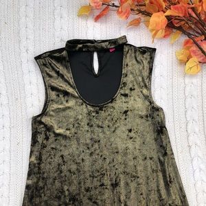 Vince Camuto Velvet Black Gold Choker Top